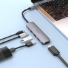 Кабель-перехiдник HOCO HB27 Type-C multi-function converter(HDTV+USB3.0+USB2.0*2+PD) Metal Gray - зображення 5