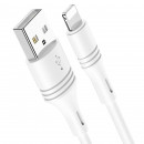 Кабель BOROFONE BX43 USB to iP 2.4A, 1m, PVC, PVC connectors, White