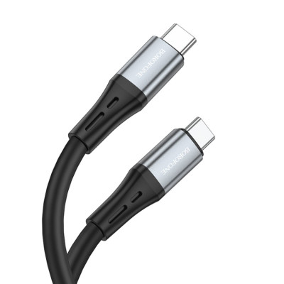 Кабель BOROFONE BX88 Solid 60W silicone charging data cable for Type-C to Type-C Black (BX88CCB) - зображення 2
