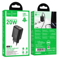 Мережевий зарядний пристрій HOCO N60 Gentle single port PD20W charger (EU) Black (Колір 7073) - фото № 2