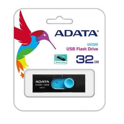 Flash A-DATA USB 3.0 AUV 320 32Gb Black/Blue (AUV320-32G-RBKBL) - зображення 5