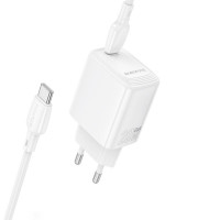 Мережевий зарядний пристрій BOROFONE BN26 Fuente single-port PD20W charger set (C to C) (EU) White (Цвет Білий) - фото № 3