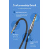 Кабель Vention Cotton Braided 3.5mm TRS Male to 6.35mm Male Audio Cable 3M Gray Aluminum Alloy Type (BAUHI) - зображення 3