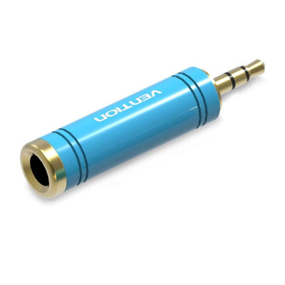 Адаптер Vention 3.5mm Male to 6.35mm Female Audio Adapter Blue Aluminum Alloy Type (VAB-S04-L) - изображение 1