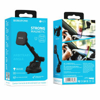 Автотримач для телефона BOROFONE BH21 Vanda magnetic in-car phone holder for center console windshield (Цвет Черный) - фото № 6