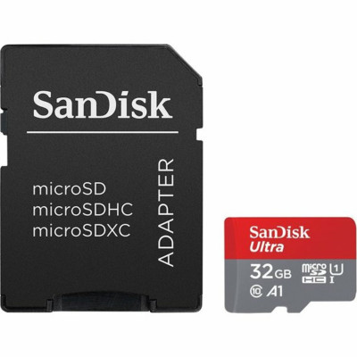 microSDHC (UHS-1) SanDisk Ultra 32Gb class 10 A1 (98Mb/s, 653x) (adapter SD) - изображение 1