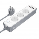 Мережевий подовжувач BOROFONE BAC9 Power 3-position socket(PD20W/1C3A)(EU/GER)(L=2M) White