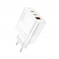 Мережевий зарядний пристрій WUW-C199 PD65W+PD20W+QC18W GaN C white