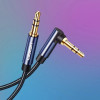 Аудіокабель UGREEN 3.5mm Male to 3.5mm Male Cable Gold Plated Metal Case with Braid 1m (Blue Black) (Синий)- № 3