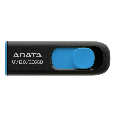 Flash A-DATA USB 3.2 UV 128 256Gb Black/Blue (AUV128-256G-RBE) - изображение 1