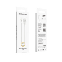 Кабель BOROFONE BX22 USB to iP 2.4A, 1m, PVC, РС connectors, White (Колір Білий) - фото № 5