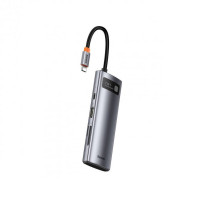 USB-хаб Baseus Metal Gleam Series 7-in-1 Multifunctional Type-C HUB Docking Station Gray（Type-C to HDMI*1+USB3.0*2+USB-C*1+PD*1+SD/TF*1)