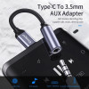 Кабель-перехiдник Essager E01 Type c to 3.5mm Jack Headphone Adapter  grey (EZJE01-0G) (Серыйм)- № 2