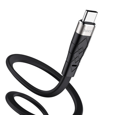 Кабель HOCO X53 USB to Type-C 3A, 1m, silicone, aluminum connectors, Black (6931474738097) - зображення 4