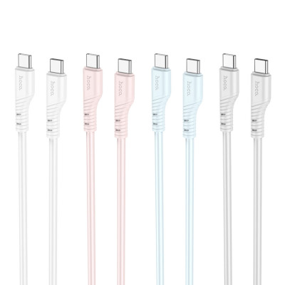 Кабель HOCO X97 Crystal color 60W silicone charging data cable Type-C to Type-C light gray (6931474799937) - зображення 2