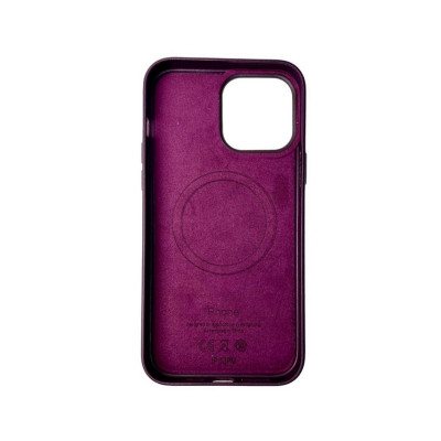 Чохол для смартфона Leather AAA Full Magsafe IC for iPhone 14 Pro Max Dark Cherry - зображення 2