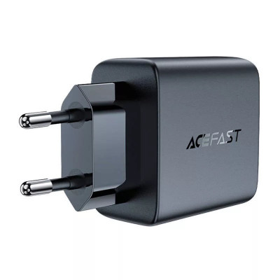 Мережевий зарядний пристрій ACEFAST A49 PD35W GaN (USB-C+USB-C) dual port charger Black - зображення 2