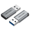 Адаптер Vention USB 3.0 Male to USB-C Female Adapter Grey Aluminium Alloy Type (CDPH0) (CDPH0)