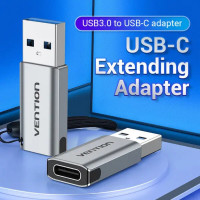 Адаптер Vention USB 3.0 Male to USB-C Female Adapter Gray Aluminum Alloy Type (CDPH0)  - фото № 2
