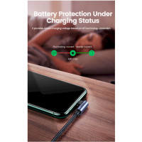 Кабель UGREEN US305 USB-C to Lightning Angled Cable Aluminum Shell Braided 1m(UGR-60763) (Цвет Черный) - фото № 6