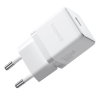 Мережевий зарядний пристрій Baseus Palm Fast Charger 1C 20W EU Moon White (with Baseus Mini White Cable USB-C to USB-C 60W (20V/3A) 1m Moon White) (Цвет Moon-White) - фото № 6