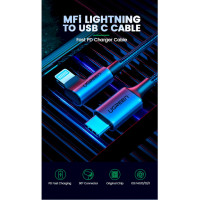 Кабель UGREEN US305 USB-C to Lightning Angled Cable Aluminum Shell Braided 1m(UGR-60763) (Цвет Черный) - фото № 3