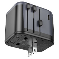 Мережевий зарядний пристрій BOROFONE BAC12 Leader 3-port(1C2A) universal conversion charger Black (Цвет 7073) - фото № 4