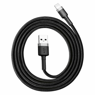 Кабель Baseus Cafule Cable USB For Lightning 2.4A 0.5m Gray+Black - зображення 1