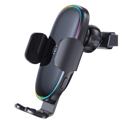 Тримач для мобільного Usams US-CD187 15W Wireless Charging Car Holder With Colorful Light - изображение 2