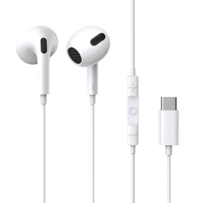 Навушники Baseus Encok Type-C lateral in-ear Wired Earphone C17 White - зображення 1