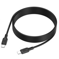 Кабель BOROFONE BX113 Lenny 60W silicone charging data cable C to C(L=2M) Black (Цвет 7073) - фото № 4