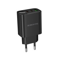 Мережевий зарядний пристрій BOROFONE BA98A Ilustre PD30W (2C1A) charger with digital display (EU) Black (Колір 7073) - фото № 5
