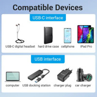 Адаптер Vention USB 3.0 Male to USB-C Female Adapter Gray Aluminum Alloy Type (CDPH0)  - фото № 7