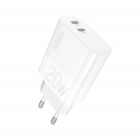 Мережевий зарядний пристрій WUW-C193 PD20W Charger USB C + USB C white