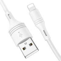 Кабель BOROFONE BX43 USB to iP 2.4A, 1m, PVC, PVC connectors, White (Цвет 7068) - фото № 3