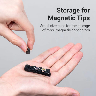 Футляр для зберігання Vention 3-slot Magnetic Connector Storage Case Black (KBUB0) - зображення 4