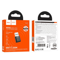 Wi-Fi адаптер HOCO HI33 WiFi5 USB internal antenna wireless network card Black (Цвет 7073) - фото № 2