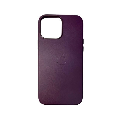 Чохол для смартфона Leather AAA Full Magsafe IC for iPhone 14 Pro Max Dark Cherry - изображение 1