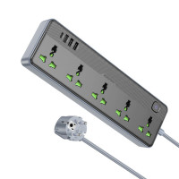Мережевий подовжувач BOROFONE BAC4A Lord 5 position socket(1C3A)(EU) Black (Колір Черный) - фото № 2