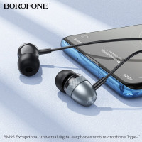 Навушники BOROFONE BM95 Excepcional universal earphones with microphone Black (Цвет Black) - фото № 4