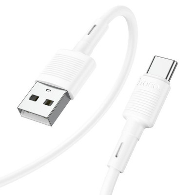 Кабель HOCO X83 USB to Type-C 3A, 1m, PVC, PVC connectors, White - изображение 2