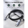 Кабель UGREEN MM142 USB-C to HDMI Male to Male Cable Aluminum Shell 1.5m (Gray Black)(UGR-50570) (Black)- № 5