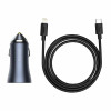 Автомобільний зарядний пристрій Baseus Golden Contactor Pro Dual Car Charger U+C 40W (With Cable Type-C/ iP 1m) Dark Grey (Темно-серый)- № 4