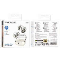Бездротові навушники BOROFONE FQ5 Spirit clip-on true wireless BT headset Milky white (Цвет Milky-White) - фото № 2
