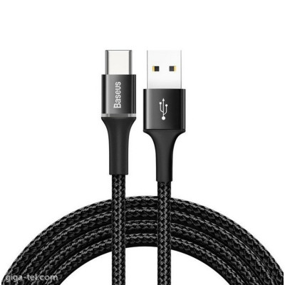 Кабель Baseus halo data cable USB For Type-C 2A 2m Black - зображення 1