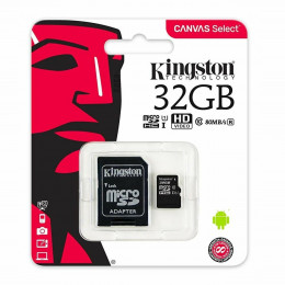 microSDHC (UHS-1) Kingston Canvas Select 32Gb class 10  (R-80MB/s) (adapter SD)