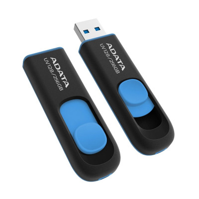 Flash A-DATA USB 3.2 UV 128 256Gb Black/Blue (AUV128-256G-RBE) - изображение 2