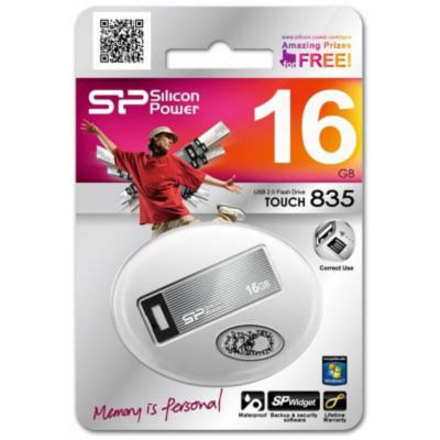 Flash SiliconPower USB 2.0 Touch 835 16Gb Iron Gray no chain metal - зображення 3
