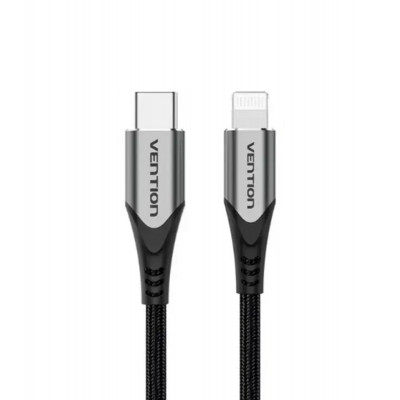 Кабель Vention USB 2.0 C — Lightning Cable, 1 м, тип серого алюминиевого сплава (TACHF) - изображение 1