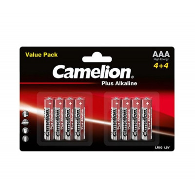 Батарейка CAMELION Plus ALKALINE AAA/LR03 BP8 (4+4) 8шт (C-11044803) (4260216451102) - изображение 1